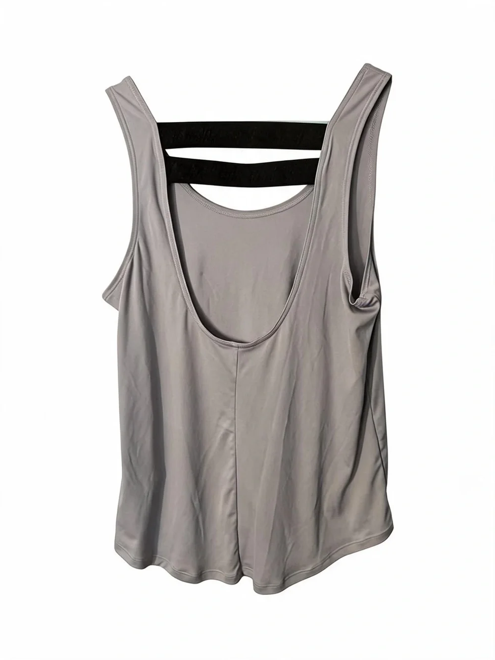 Nike Dri-FIT Athletic Tank in Light Gray with Black Logo